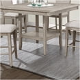 thumbnail image 3 of 47.8" Square Counter Height Dining Table with Lazy Susan, Faux Marble Top & Storage Shelf, Antique Gray Finish, 3 of 6