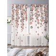 thumbnail image 2 of Spring Floral Sheer Curtains 108 Inch Length 2 Panels Set, Red Gray Cherry Flowers Blossom Beige Voile Window Treatment Semi Sheer Long Curtains Drapes for Bedroom/Living Room/Kitchen 52"x108"x2, 2 of 7