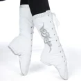thumbnail image 3 of Tibetan Men Women Dance Boots Unisex Mongolian Dance Shoes Horse Boots New Canvas Dance Performance Ballet Boots Show Footware (Black Gold Flower,40), 3 of 4