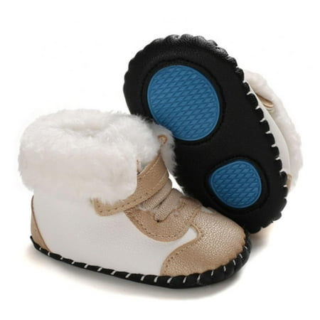 

Soft Baby Girls Boys Snow Boots Plush Lined Infant Booties PU Leather Toddler Newborn Prewalker Walking Shoes Baby Cold Weather Gear 0-18M