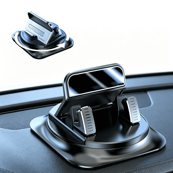 Car Phone Holder, 360° Rotation, Automatic Locking, No-Residue Silicone Base, Dashboard, Universal, All Smartphones