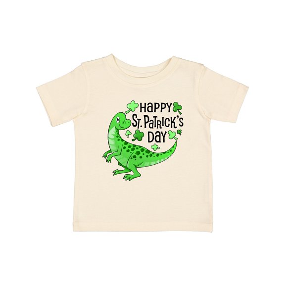 Inktastic Happy St. Patrick's Day Green Dinosaur Boys or Girls Baby T-Shirt
