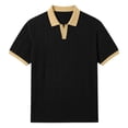 thumbnail image 4 of VgaVtl Men's Polo Short Sleeve Knit Summer Tee Shirts for Men Golf Business Color Block Collared Leisure, 4 of 5