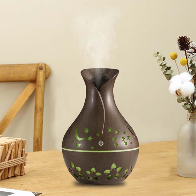 Humidificador de jarrón Puntoco con iluminación colorida y motivos florales, adecuado para dormitorios y escritorios