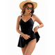 thumbnail image 3 of Traje de Baño de una Pieza para Mujer, Ajustado, Cruzado, Sin Espalda, Negro, Talla S, 3 of 6