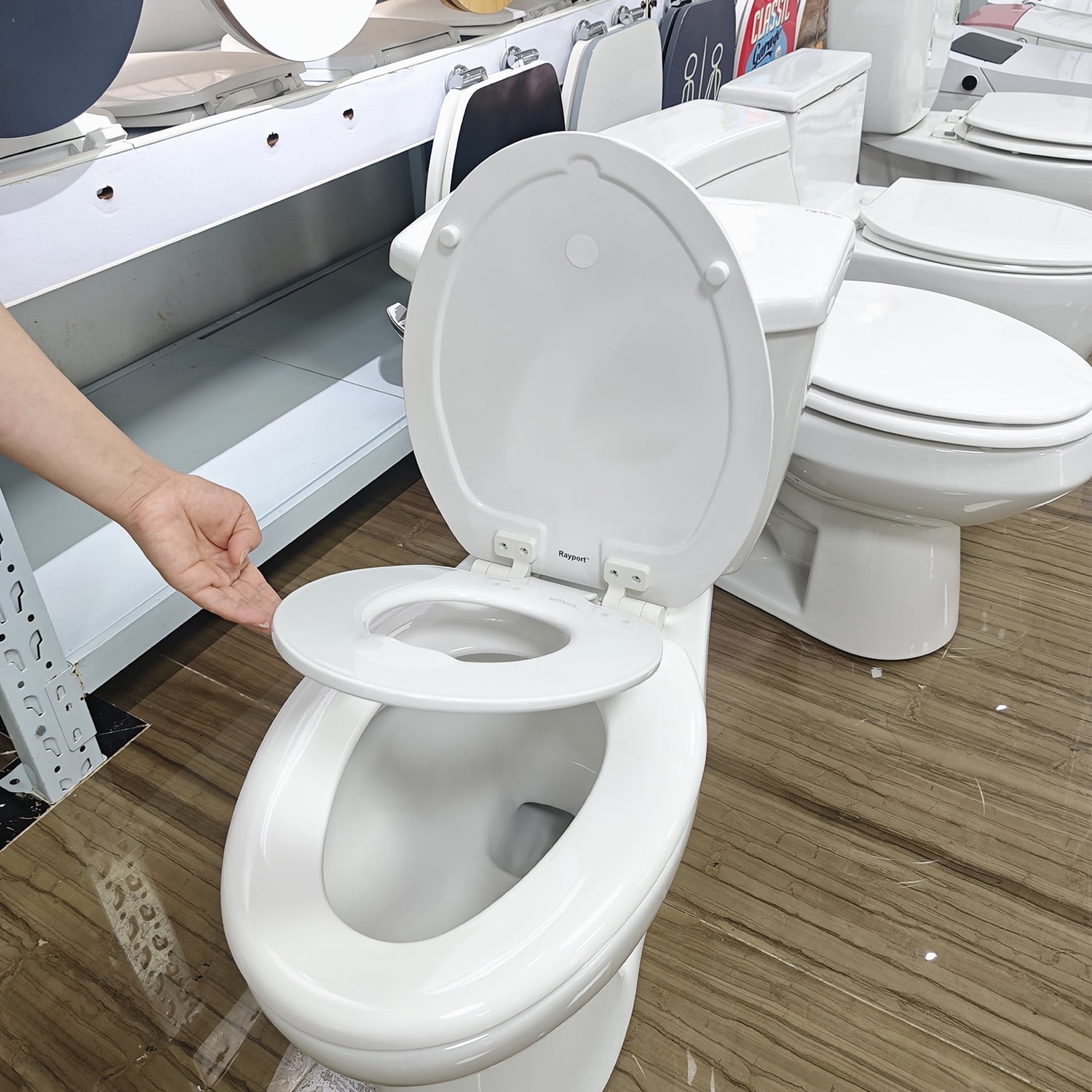 Rayport American Standard Round Toilet Seat with Toddler Seat, Soft Close