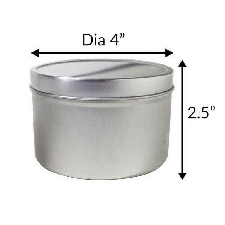 4 oz Metal Steel Tin Deep Container with Tight Sealed Slip on Cover