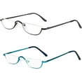 thumbnail image 1 of GFDYREE Half Reading Glasses Half Rim Metal Frame Glasses Spring Hinge Readers for Men and Women, 1 of 5
