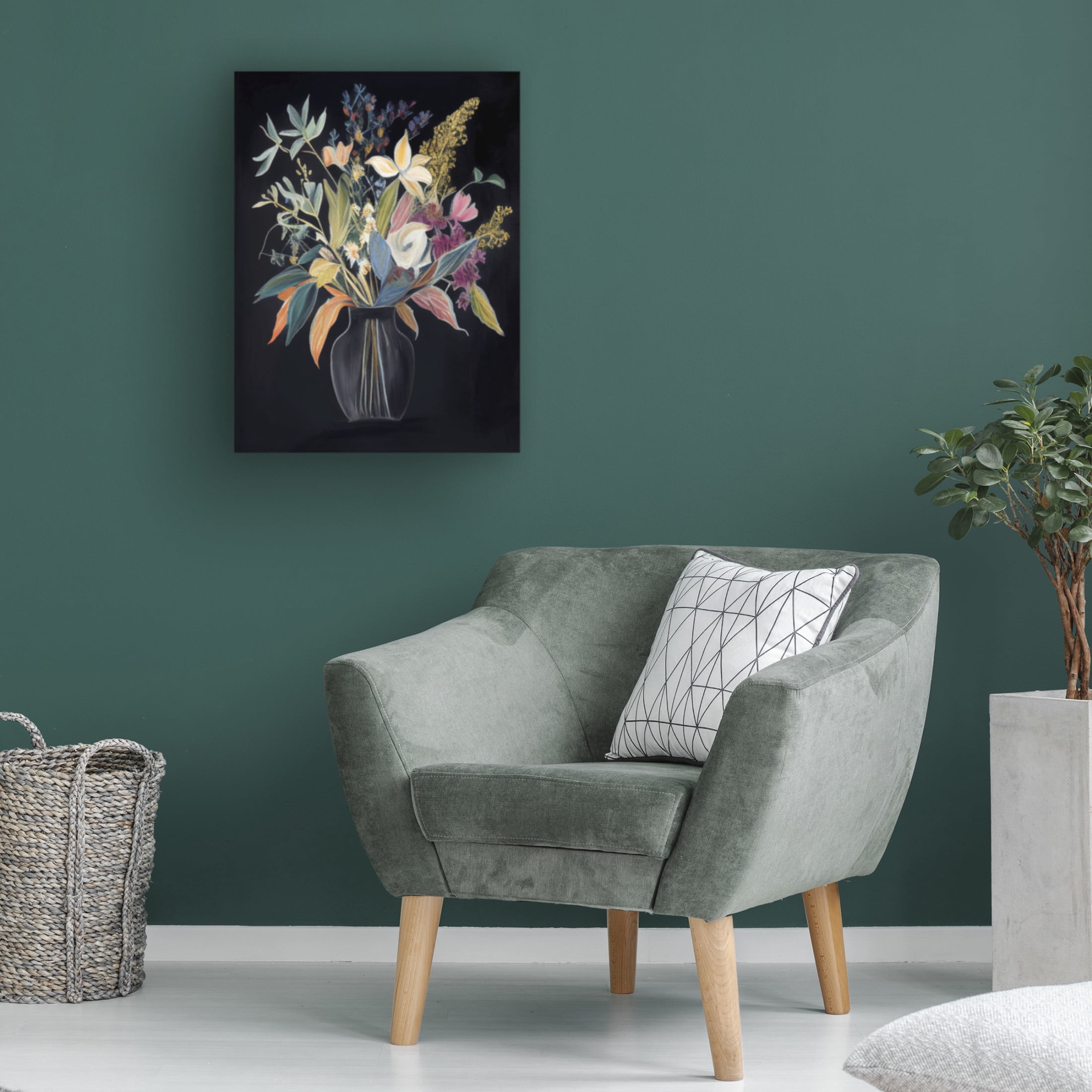 Canvas Wall Art - Sasha 'Flowers of the Night I' Wall Art for Living Room, Bedroom, or Office Décor by Trademark Fine Art - 35 x 47 Inches