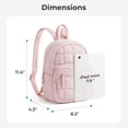 thumbnail image 5 of BAGSMART Small Ita Backpack for Women,Lightweight Mini Backpack,Water-resistant Puffer Daily Backpack Purse Fashion Bookbag, Pink, 5 of 6