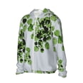 thumbnail image 2 of Rocae Watercolor Green Leaves Print Breathable Sun Protection Hoodie Quick-Dry Lightweight Long Sleeve Hoodie Unisex Running Sports Shirt XX-Large, 2 of 9