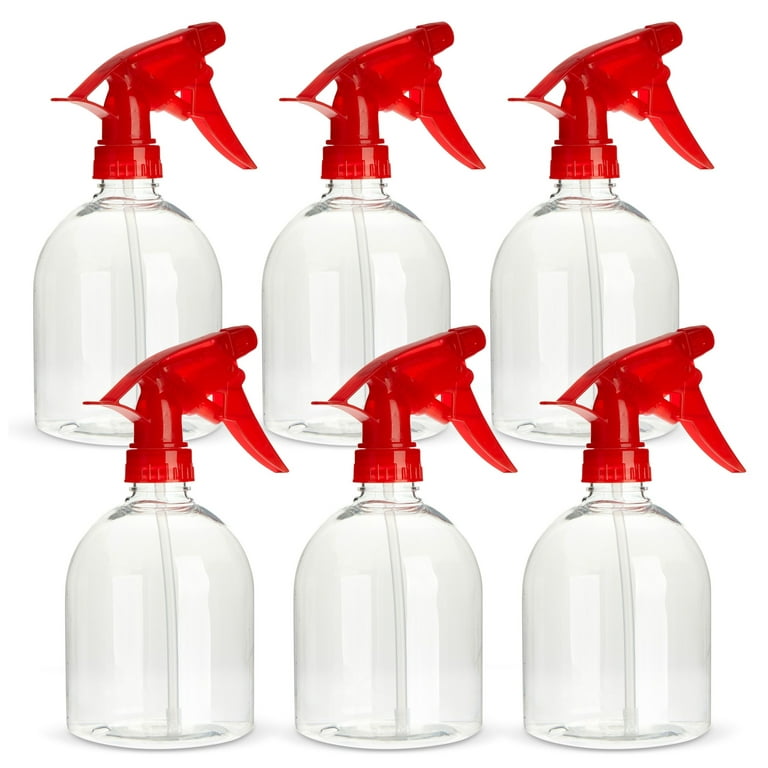 Juvale 12 Pack Refillable 16oz Plastic Spray Bottles, All-Purpose Red Spray  Bottle for Hair, Cleaning Solutions, Plants, with Adjustable Nozzle (Mist &  Stream) 
