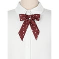 thumbnail image 4 of INSPIRE CHIC Women's Polka Dots Ties Elastic Adjustable Neck Pre-Tied Ribbon Bow Tie Uniform Cosplay Burgundy One Size, 4 of 6