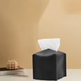 thumbnail image 4 of Portada de caja ñuelos contenedor simple de cuero Portátil portátil portátil Topinador de almacenamiento Caja de servilleta para baño C Negro Soledad Caja de tejido, 4 of 8