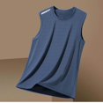 thumbnail image 6 of Men's Sleeveless Tank Top Cotton Athletic Muscle Tee Crew Neck Pullover Quick Dry Breathable Casual Running Gym Workout Beach Vacation Streetwear | TOPLIU,Blue L, 6 of 8