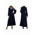 thumbnail image 3 of Women'S Spring Sleeve High Split Casual Loose V-Neck Waist A-Line Flowy Swing Maxi Length Dresses Navy Blue XXL, 3 of 7