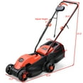 thumbnail image 4 of Costway 12 Amp 14-Inch Electric Push Lawn Corded Mower With Grass Bag Red, 4 of 10