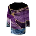 thumbnail image 4 of Dyegold 3/4 Sleeve Tops For Women Summer Round Neck Dressy Casual Vintage Floral Print Shirts Plus Size Trendy Blouses Tunic, 4 of 5