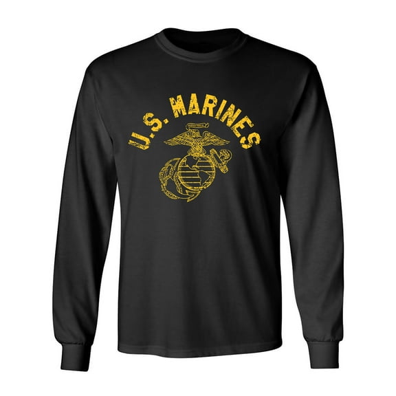 U.S. Marines Vintage Arch Gold Ink Adult Long Sleeve T-shirt