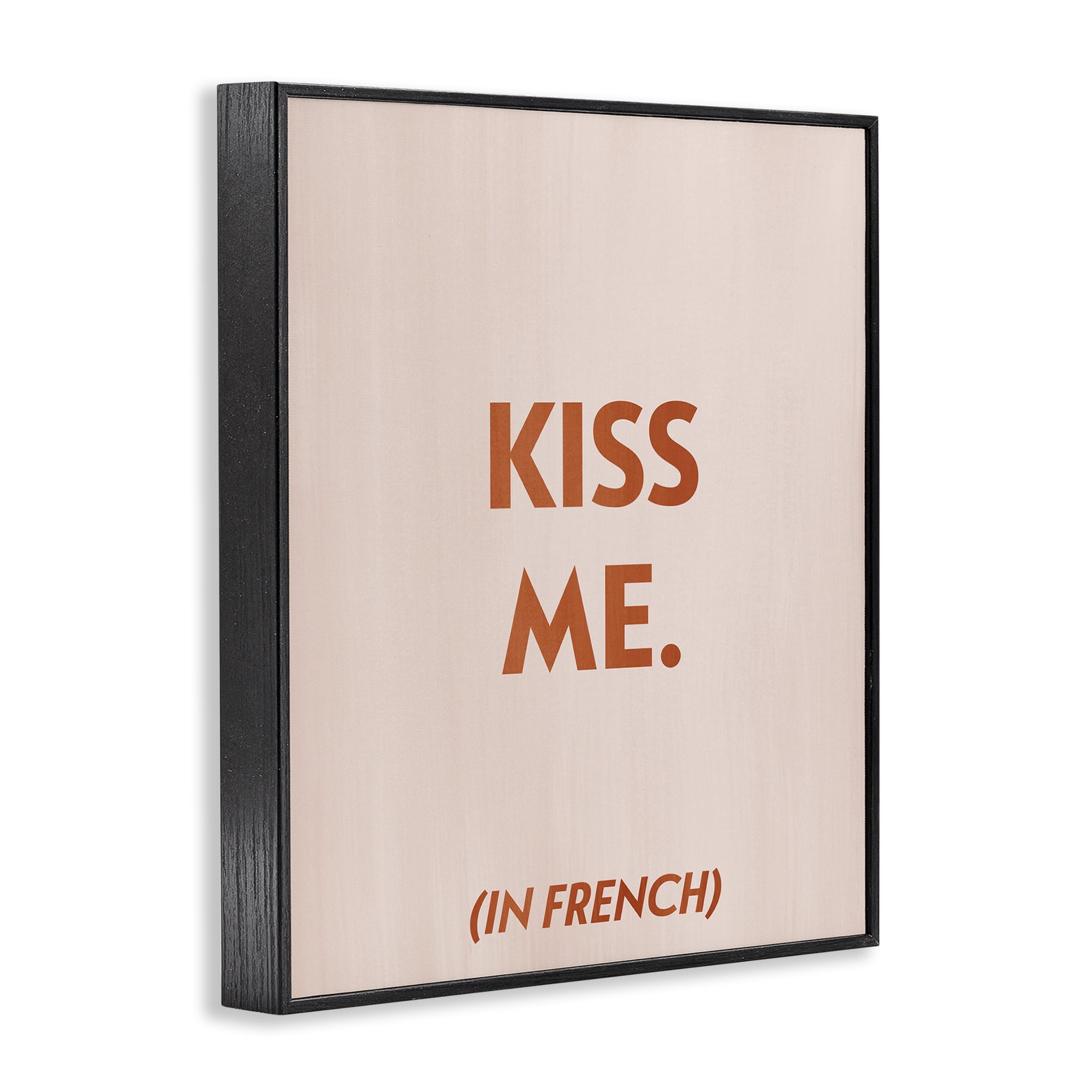 Stupell Industries Kiss Me In French Typography Painting Black Framed Art Print Wall Art, 24 x 30