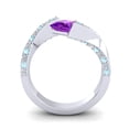 thumbnail image 4 of 1.25 Carat Sparkle Princess Cut Amethyst & Aquamarine Gemstone Engagement Ring for Ladies Solid 18K White Gold Size 10.5 by Diamond-Capitals, 4 of 8