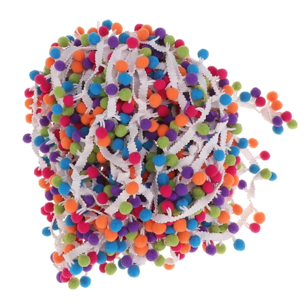 1 pieza de encaje de bola ecológico de 4,5 m, para manualidades, con pequeñas bolas de encaje para vestidos, bufandas, sombreros y cortinas.