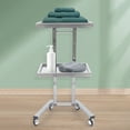 thumbnail image 4 of Medical Cart Mobile Beauty Spa Hair Salon Trolley 2 Tier Rolling Cart w/4 Wheels, 4 of 12