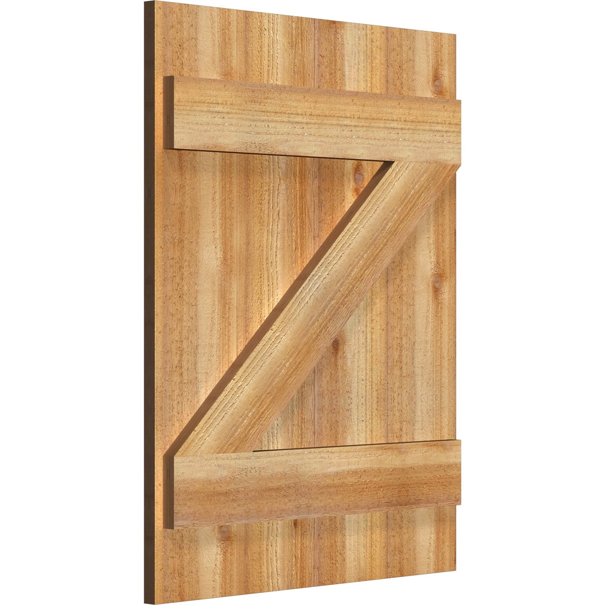 21 1/2"W X 28"H Timbercraft Four 5 3/8" Boards Joined Board-N-Batten Shutters W/Z-Bar, Rough Sawn Western Red Cedar (Per Pair)