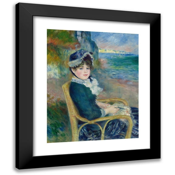 Pierre-Auguste Renoir 12x14 Black Modern Framed Museum Art Print Titled - By the Seashore (1883)