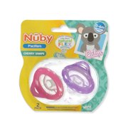 Angle View: Nuby 2-Pack Cherry Shape Pacifiers - pink/purple, one size