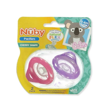 Nuby 2-Pack Cherry Shape Pacifiers - pink/purple, one size