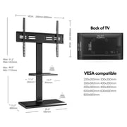 FITUEYES Swivel Floor TV Stand with Mount for 50 55 60 65 70 75 80 inch, Large TV Stand for Flat Panel LED LCD Plasma Screens, up to 80 inches