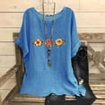 thumbnail image 2 of Blouses for Women Plus Size, Dressy Tank Tops for Women Cotton Linen Gauze Shirts Short Sleeve Summer Tunic Top Loose Fit Lightweight Casual Blouses, 2 of 6