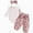 R001-Pink, variant on NOLDARES Baby Girl Clothes Outfits Cute Print Romper Pant Fall Winter Newborn Outfit Sets 3Pcs(Pink,3-6 M)
