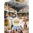 thumbnail image 5 of Black Flower Table Cloth, Geometric Stripes Gradient Simple Branch Waterproof Tablecloth for Square Tables, Reusable Washable Fabric Table Cover for Restaurant Kitchen Dining Tables 60"x60", 5 of 6