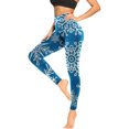 thumbnail image 4 of Wowomen's High Waist Seamless Leggings Polka Dots Striped Plaid Graphic Print Gym Yoga Pants Slim Full Length Trousers, 4 of 6