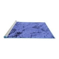 thumbnail image 2 of Ahgly Company Machine Washable Indoor Round Oriental Blue Industrial Area Rugs, 4' Round, 2 of 4