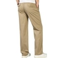 thumbnail image 2 of Innerwin Pants Mid Waisted Men Bottoms Work Solid Color Plain Trousers Khaki XXL, 2 of 9