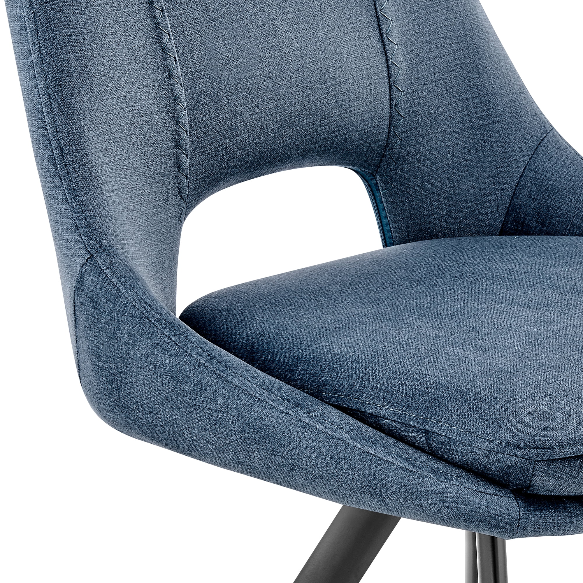 Lexi Dining Room Accent chair in Blue Velvet and Black Finish