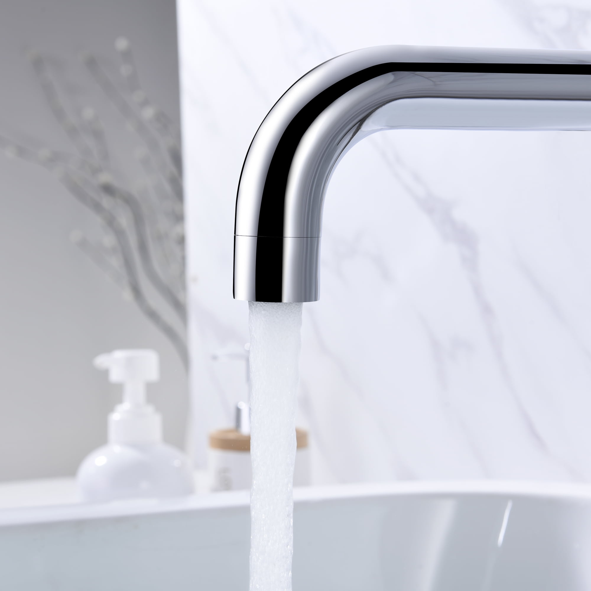 SUMERAIN Tub Filler Wall Mounted Tub Faucet High Flow Bathtub Faucet Chrome Finish with Rough in Valve, Extra Long Spout and Cross Handles