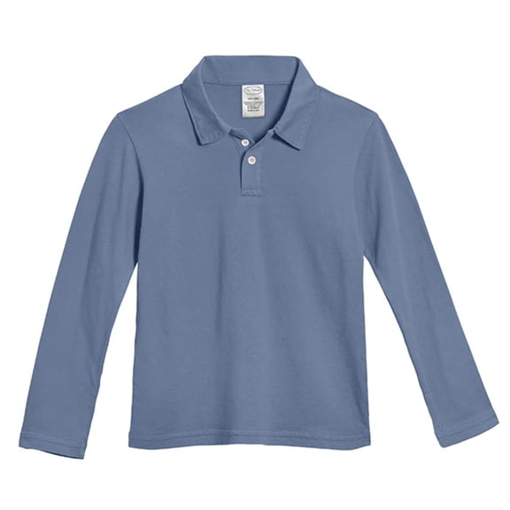 Made in USA Long Sleeve Solid Jersey Polo | Smurf