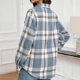 thumbnail image 6 of Gamivast Fleece Lined Shacket for Women Plaid Button Down Long Sleeve Winter Jackets with Chest Pockets Long Loose Stand Collar Warm Coats Fall Trendy Outerwear 2025, 6 of 6