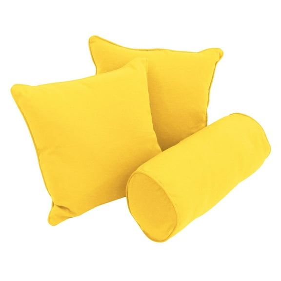Blazing Needles Double-corded Solid Twill Throw Pillows with Inserts (Set of 3)