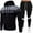 Black, variant on Brondbend Mens 2 Piece Sweatsuits Sets Mens Jogger Set Long Sleeved Hoodies with Zipper and Pocket Sweatshirt Elastic Waist Sweatpants Tracksuits Winter Fitness Sport Suits,Black