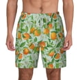 thumbnail image 2 of Picia Tangerine pattern Mens Swim Trunks with Compression Liner Stretch Beach Shorts Quick Dry with Zipper Pockets No-Chafing Board Shorts-X-Large, 2 of 9