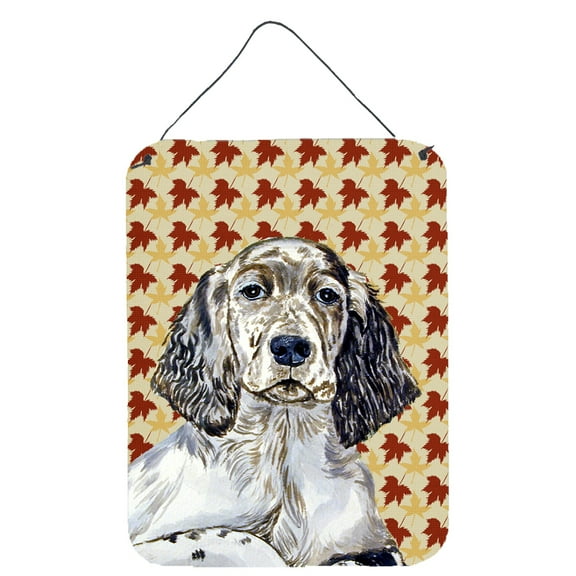 English Setter Fall Leaves Portrait Wall or Door Hanging Prints
