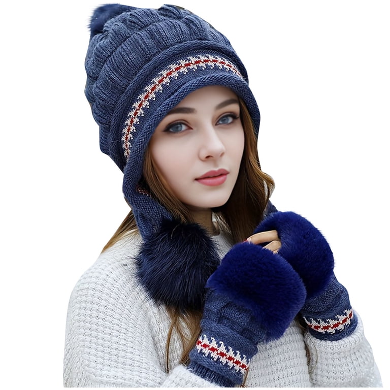 Winter Hats for Women Fleece Lined Beanie Knit Chunky Womens  display picture 3