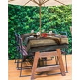 thumbnail image 3 of Fsddascl Retro Vintage Outdoor Tablecloth - 60x102 Inch Rectangle Dining Table Cover, Chic Western Texas Star Pattern Wooden Waterproof Outdoor Table Cloth with Umbrella Hole & Zipper for Patio, 3 of 7