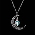 thumbnail image 2 of Collar con colgante de piedra de luna luminosa shaofei fluorescente Halloween azul claro 47 + 7,5 cm, 2 of 3