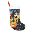 thumbnail image 2 of Fuzoiu World Map Guitar Illustration Print Christmas Stockings, Party Supplies & Kids Gifts,Big Xmas Stockings Decoration for Family Decorations Hanging Ornament for Xmas Holiday Party, 2 of 7
